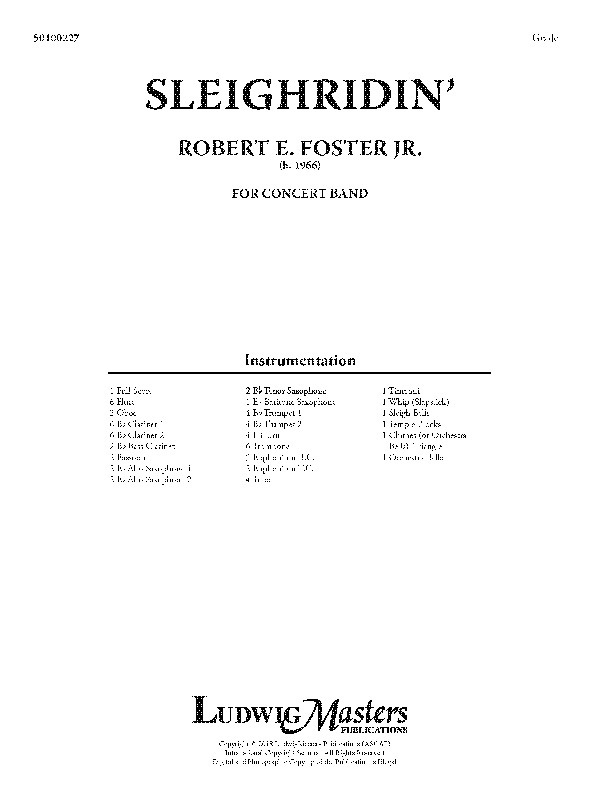 Sleighridin' Conductor Score