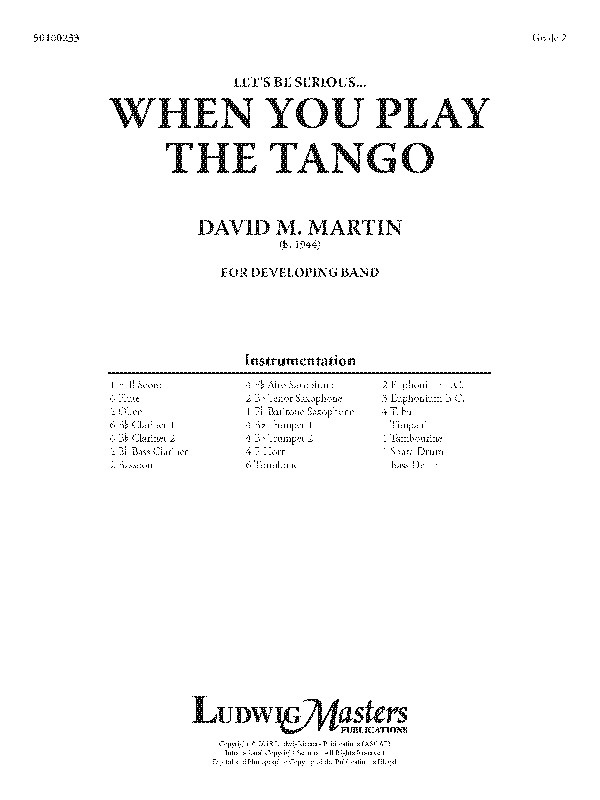 Let's Be Serious...When You Play The Tango Full Score