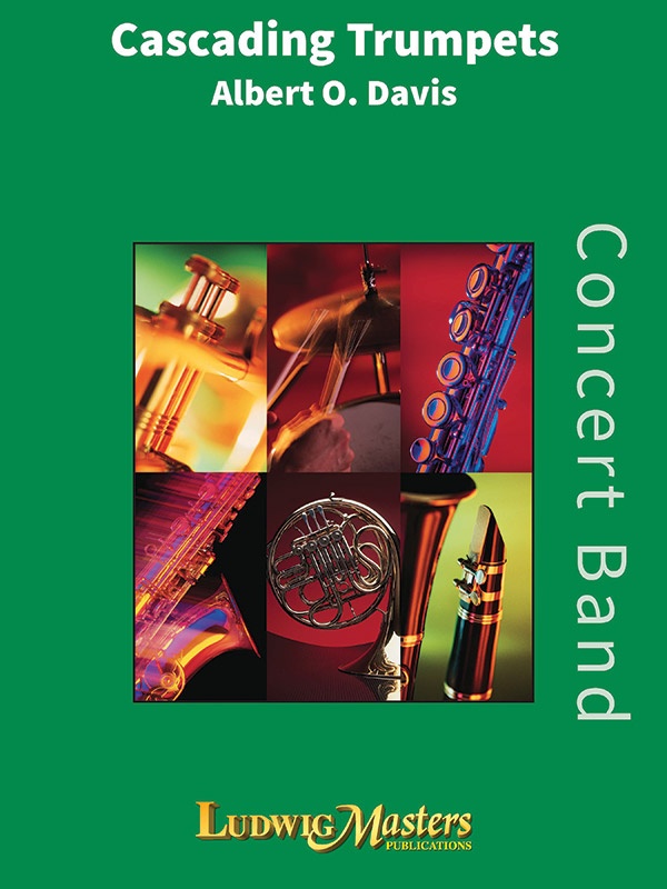 Cascading Trumpets For Trumpet Quartet With Band Conductor Score & Parts