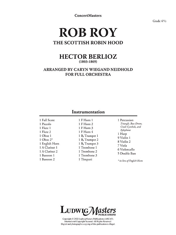 Rob Roy: The Scottish Robin Hood Conductor Score