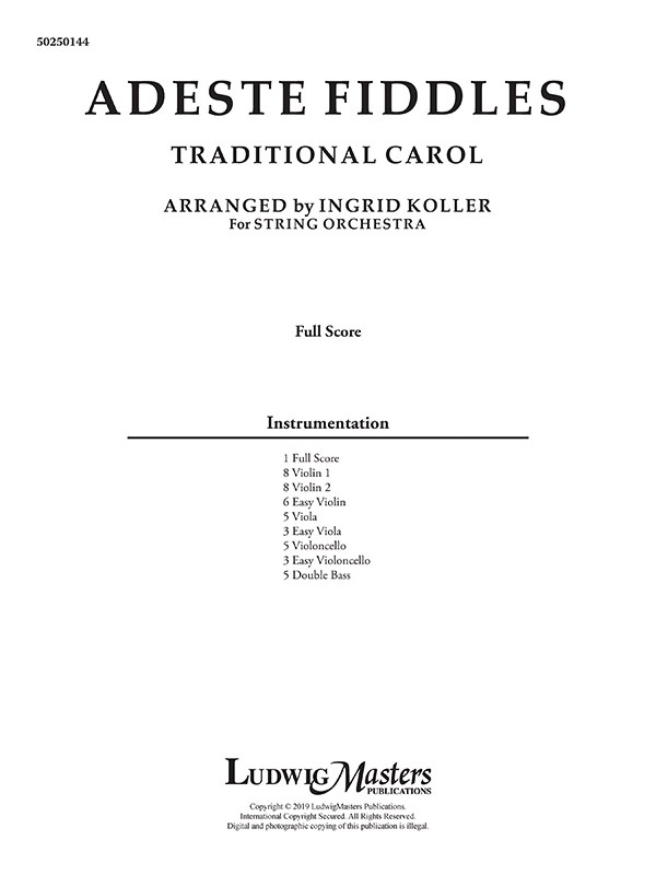 Adeste Fiddles Conductor Score
