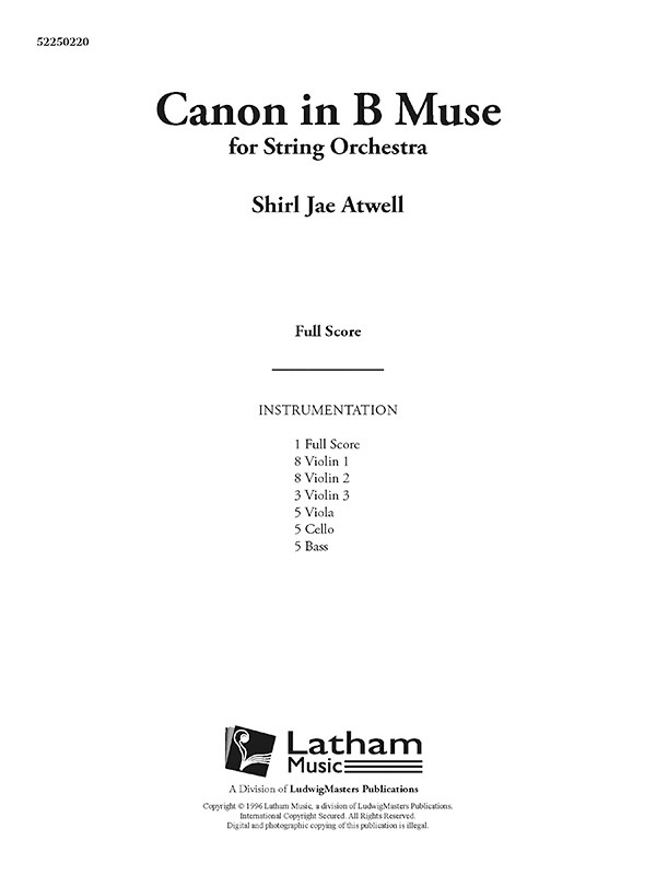 Canon In B Muse Full Score