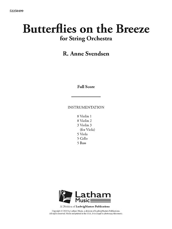 Butterflies On The Breeze Score