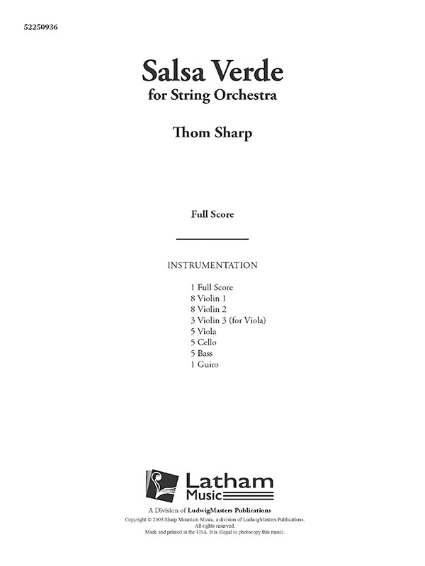 Salsa Verde Conductor Score