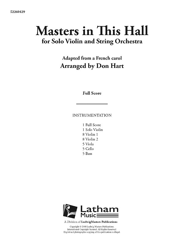 Masters In This Hall Full Score