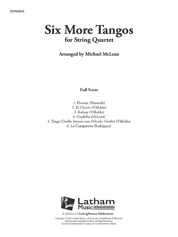 Six More Tangos Full Score