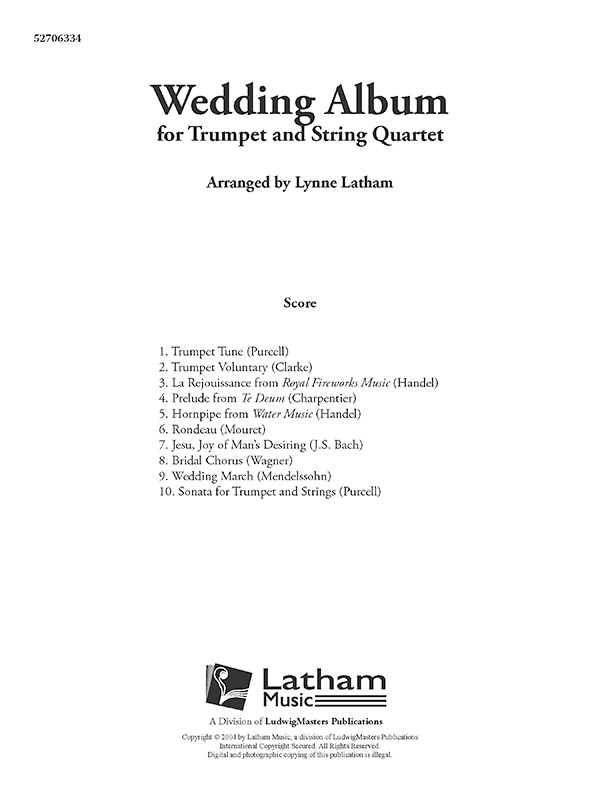 Wedding Album For Trumpet And String Quartet Conductor Score