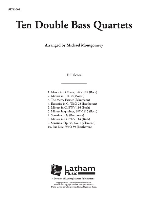 10 Double Bass Quartets Full Score
