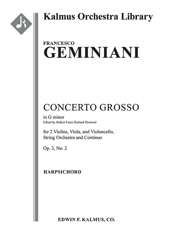 Concerto Grosso In G Minor, Op. 3, No. 2 Harpsichord Part