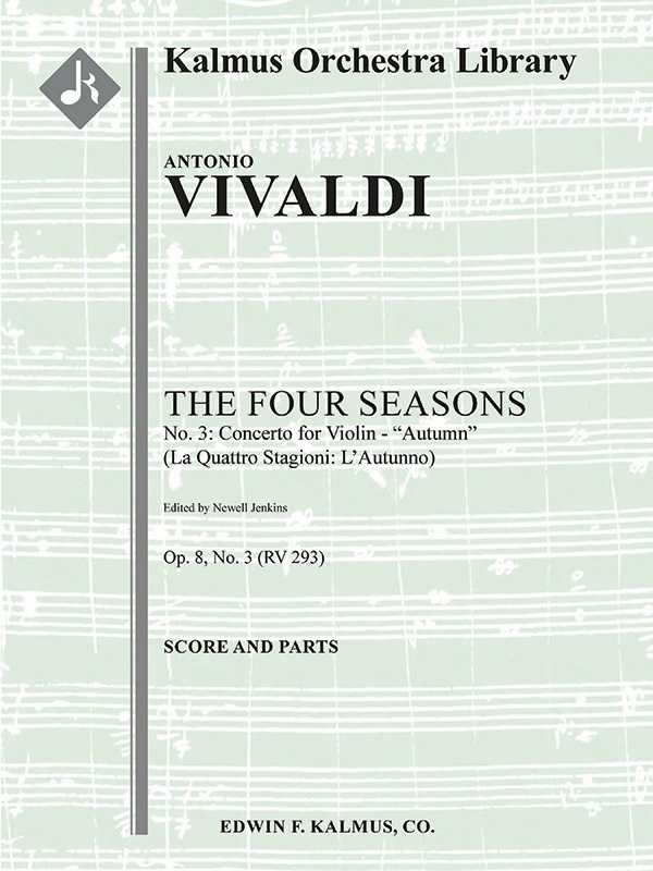 The Four Seasons, No. 3: Concerto For Violin In F - Autumn (Le Quattro Stagioni: L'autumno, Rv293/F.I: 24) Conductor Score