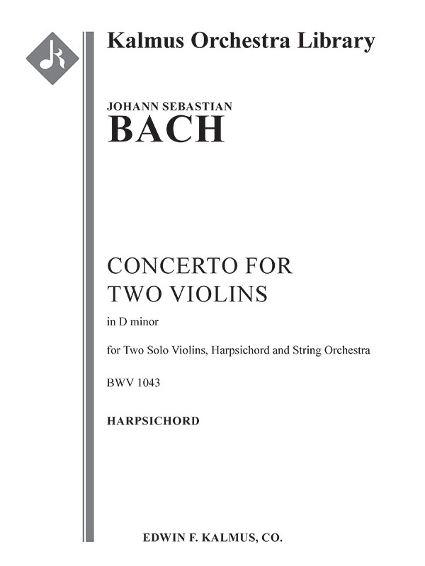 Concerto For Two Violins In D Minor, Bwv 1043 (Double Violin Concerto) Harpsichord Part