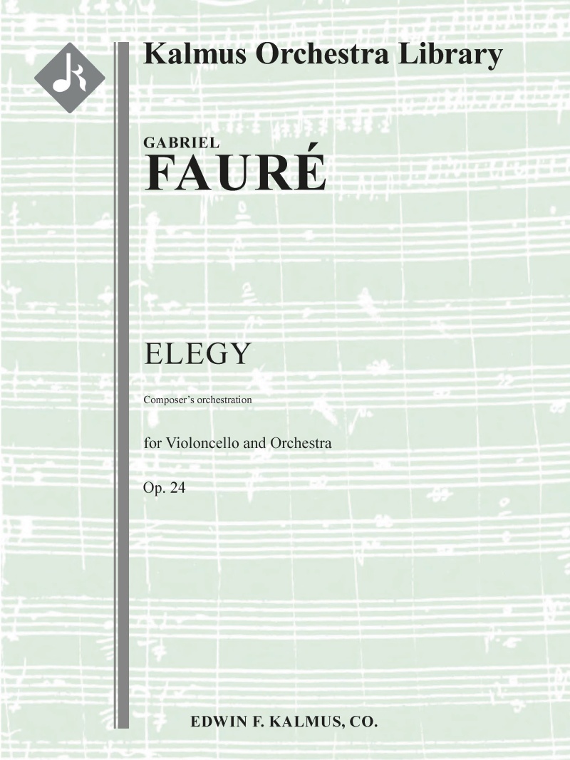 Elegy For Cello And Orchestra, Op. 24 (Composer's Orchestration) Score And Parts