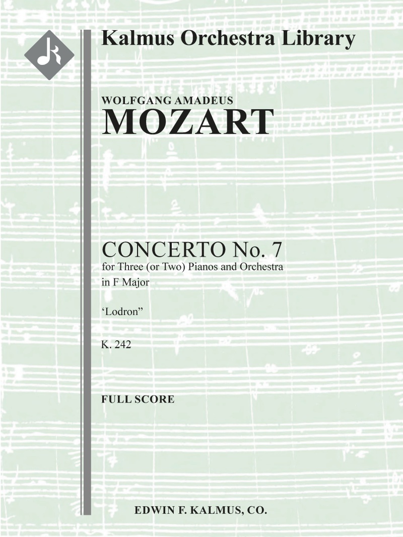 Concerto For Piano No. 7 In F, K. 242 'Lodron' (Concerto For 3 Or 2 Pianos) Conductor Score