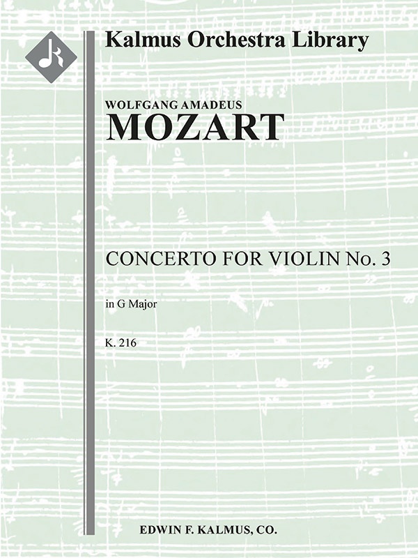 Concerto For Violin No. 3 In G, K. 216 Conductor Score & Parts