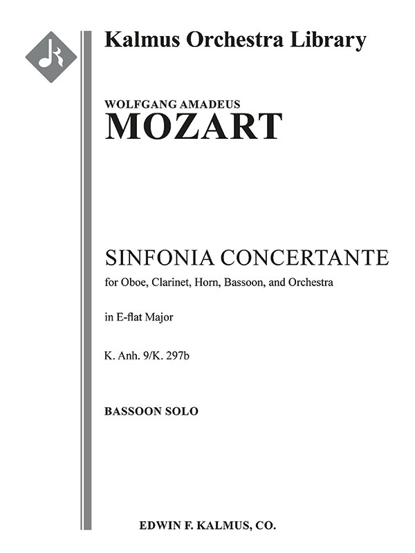 Sinfonia Concertante In Eb, K. Anh. 9/K. 297B (Konzertantes Quartett) Solo Bassoon Part