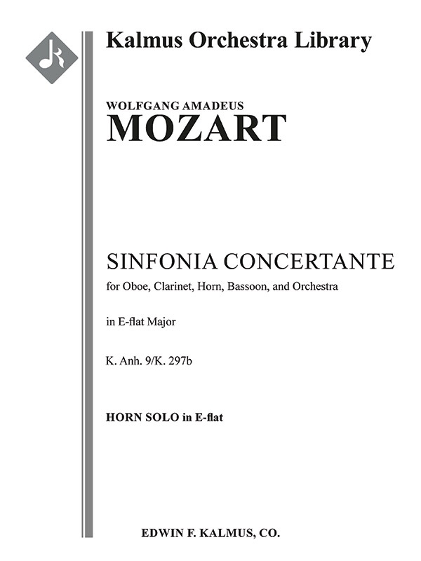 Sinfonia Concertante In Eb, K. Anh. 9/K. 297B (Konzertantes Quartett) Solo Horn Part