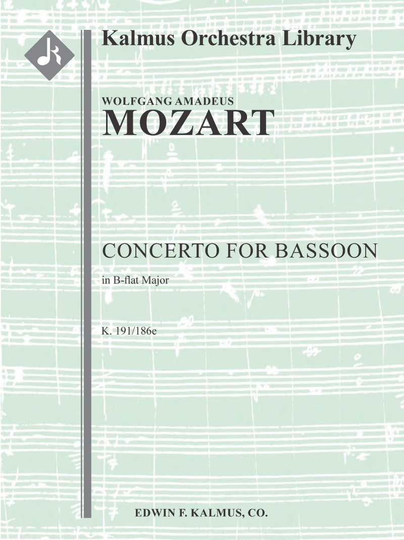 Concerto For Bassoon, K. 191/186E Score And Parts