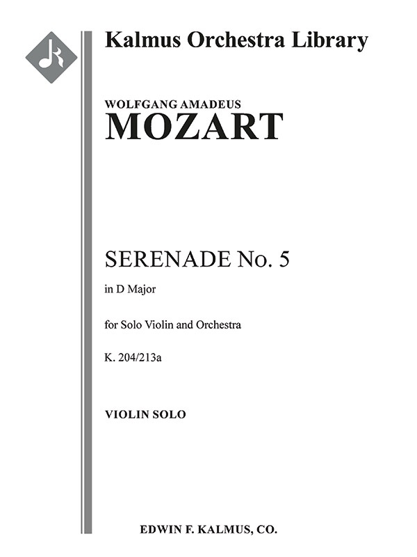 Serenade No. 5 In D, K. 204/213A Solo Violin Part