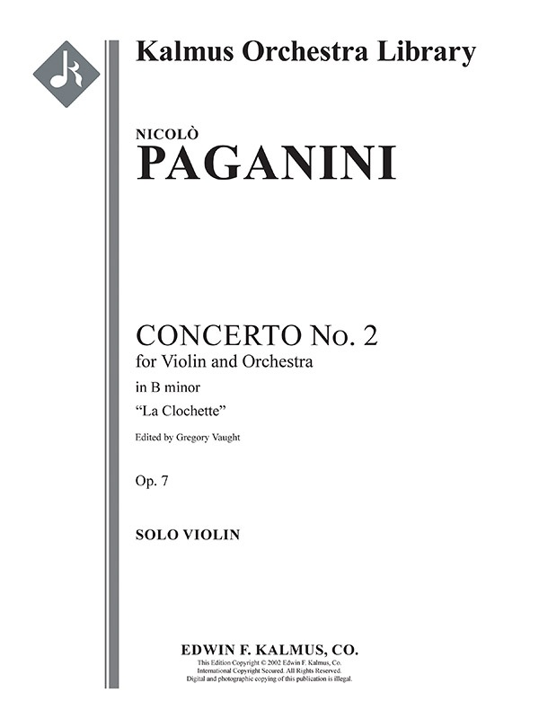 Concerto For Violin No. 2 In B Minor, Op. 7: 'La Clochette' (La Campanella) Score