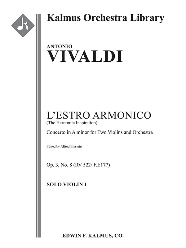 L'estro Armonico, Op. 3, No. 8: Concerto For Two Violins In A Minor, Rv 522/ F.I:177 Solo Part