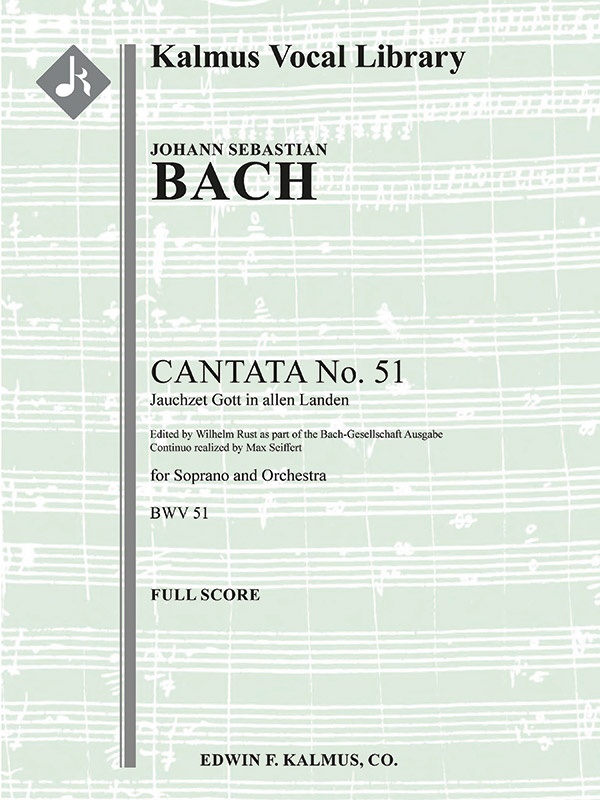 Cantata No. 51: Jauchzet Gott In Allen Landen, Bwv 51 Conductor Score