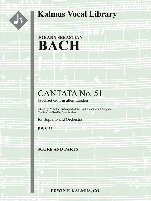 Cantata No. 51: Jauchzet Gott In Allen Landen, BWV 51 Conductor Score & Parts