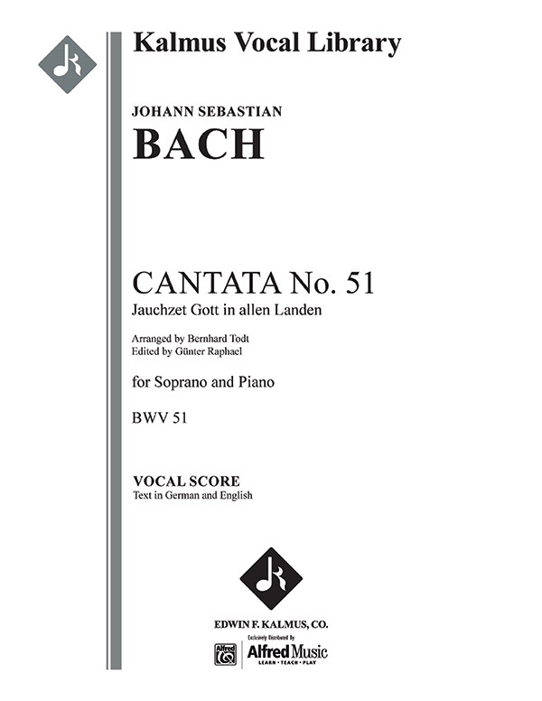 Cantata No. 51: Jauchzet Gott In Allen Landen, Bwv 51 Vocal Score