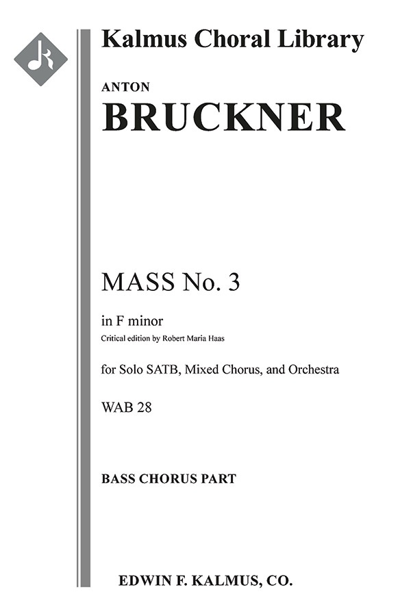 Mass No. 3 In F Minor Bass Choral Part