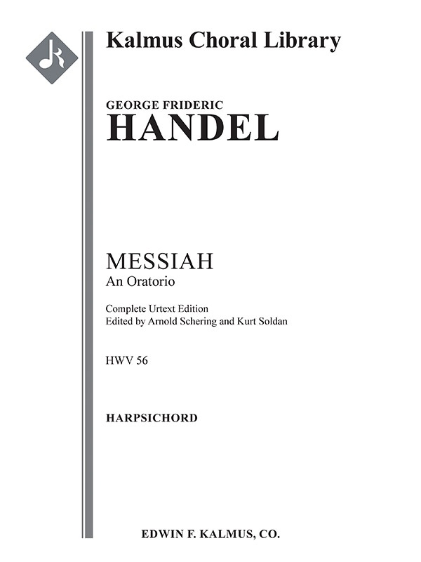 Messiah, Hwv 56 (Urtext, Complete) Harpsichord Part