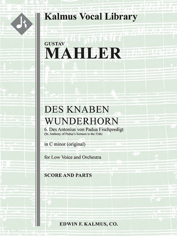 Des Knaben Wunderhorn No. 6: Des Antonius von Padua Fischpredigt — Low Voice (C Minor), Conductor Score & Parts