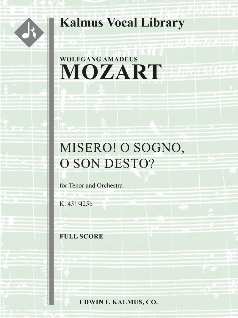 Misero! O Sogno, O Son Desto, K. 431/425B Conductor Score