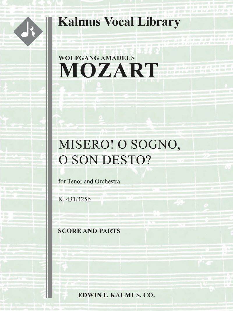 Misero! O Sogno, O Son Desto, K. 431/425B Conductor Score & Parts