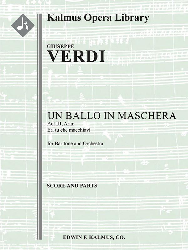 Un Ballo In Maschera: Act Iii, Aria: Eri Tu Che Macchiavi Conductor Score & Parts