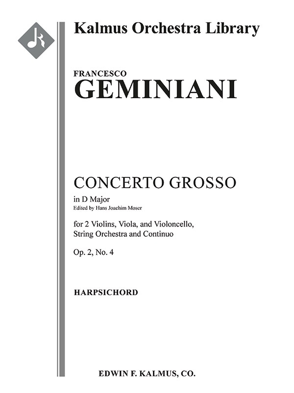 Concerto Grosso In D, Op. 2, No. 4 Harpsichord Part