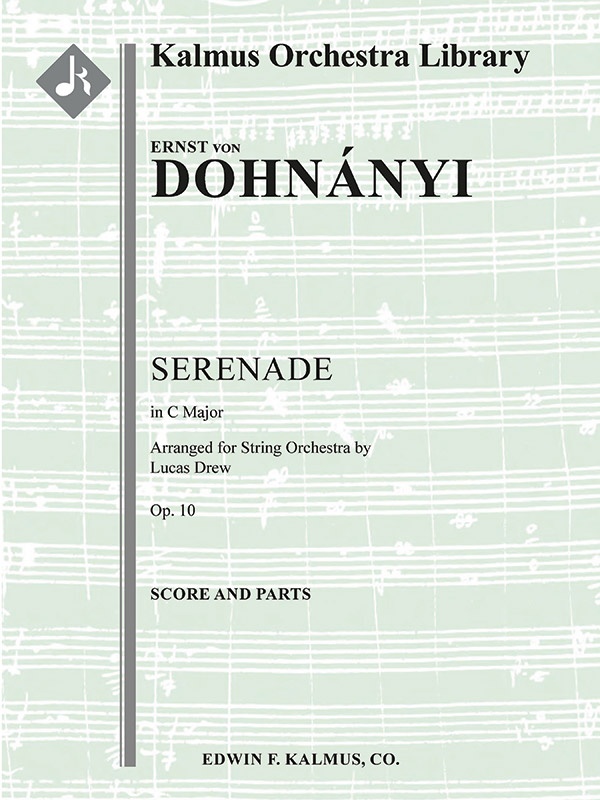 Serenade In C Major For String Orchestra, Op. 10 Conductor Score & Parts