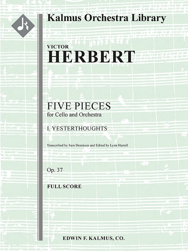Five Pieces For Cello And Orchestra: I. Yesterthoughts, Op. 37 Full Score