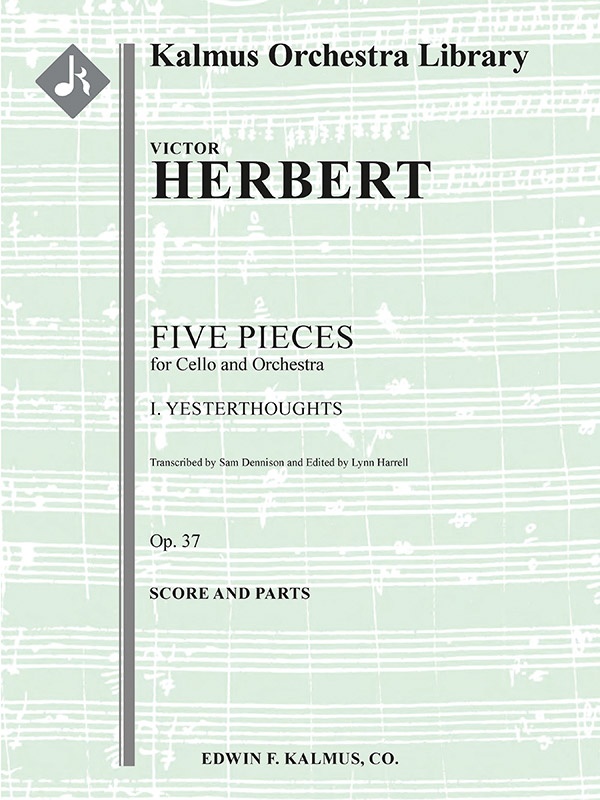 Five Pieces For Cello And Orchestra: I. Yesterthoughts, Op. 37 Score And Parts
