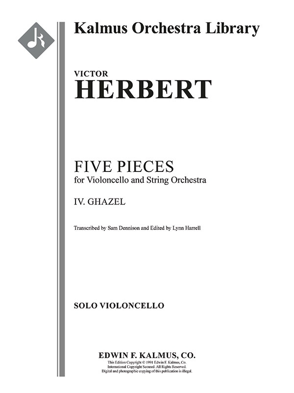 Five Pieces For Cello And Orchestra: Iv. Ghazel Solo Part