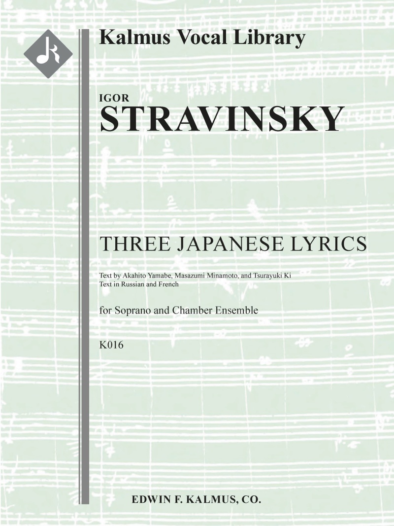 Three Japanese Lyrics, K016 Conductor Score