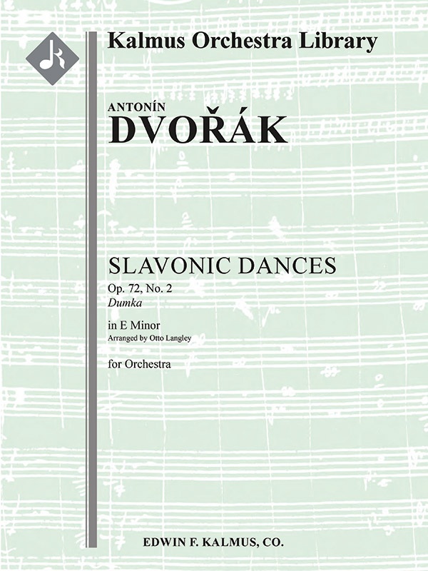 Slavonic Dances, Op. 72/B. 147: No. 2 In E Minor Piano Conductor Score/ Condensed Score