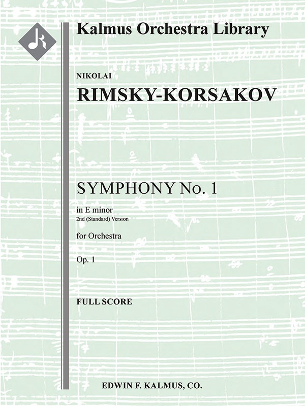 Symphony No. 1 In E Minor, Op. 1 (2Nd Version) Full Score