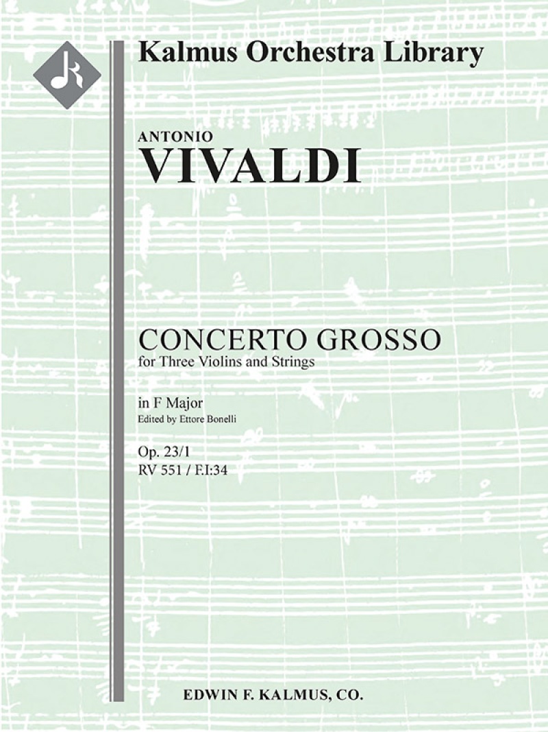 Concerto For Three Violins In F (Op. 23/1), Rv 551 / F.I:34 Conductor Score & Parts
