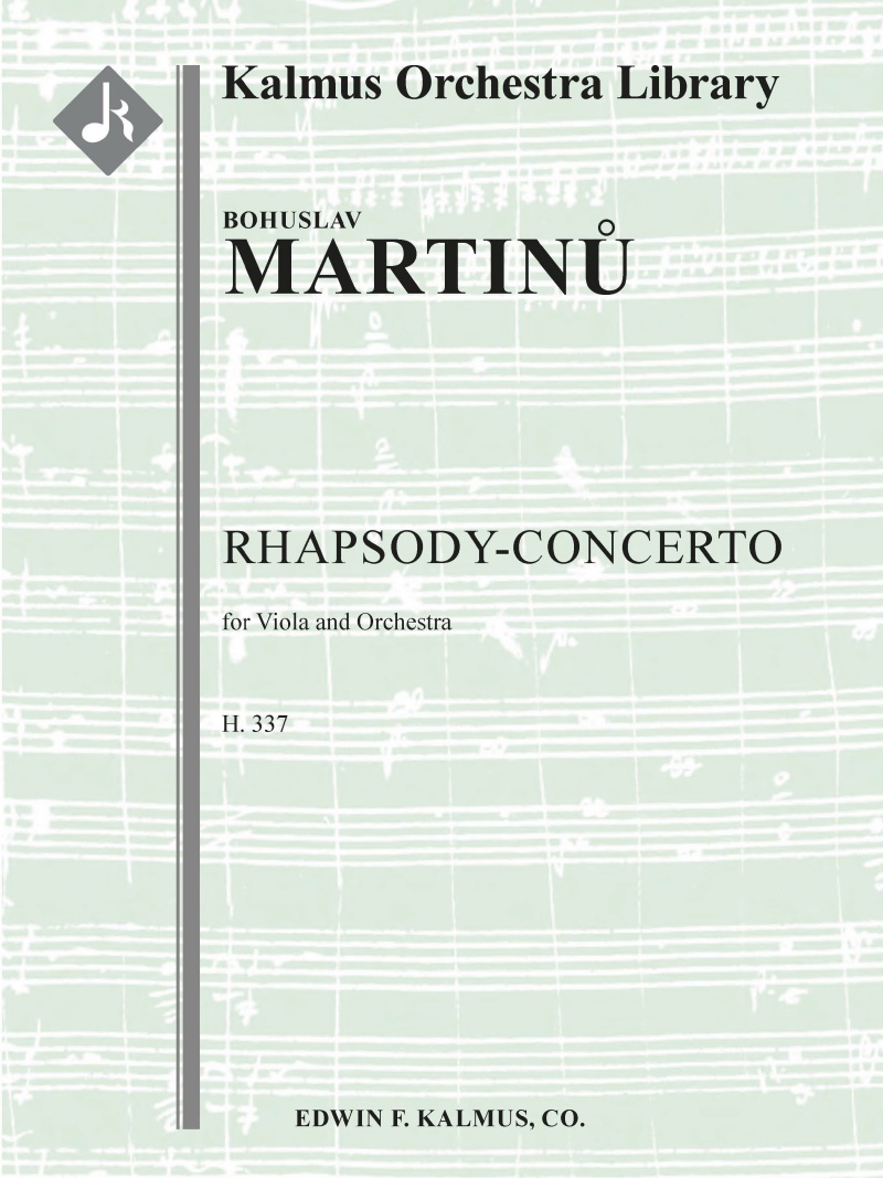 Rhapsody-Concerto, H. 337 For Viola And Orchestra Solo Part