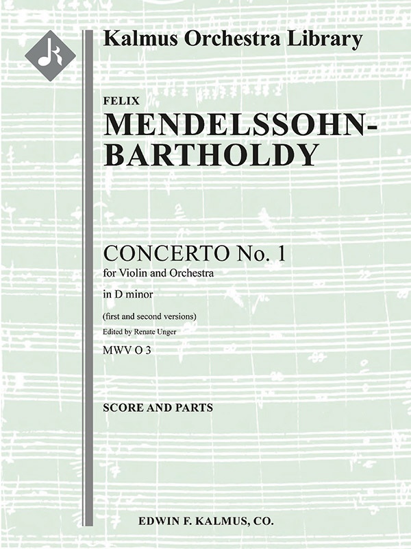 Violin Concerto No. 1 in D Minor, MWV O 3 (2nd Version): Score and Parts