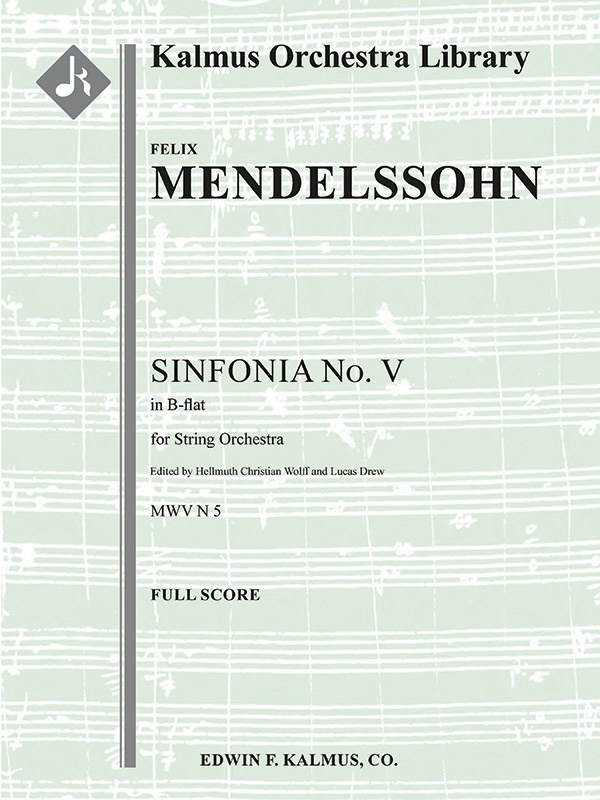 Sinfonia No. 5: String Symphony In B Flat Conductor Score