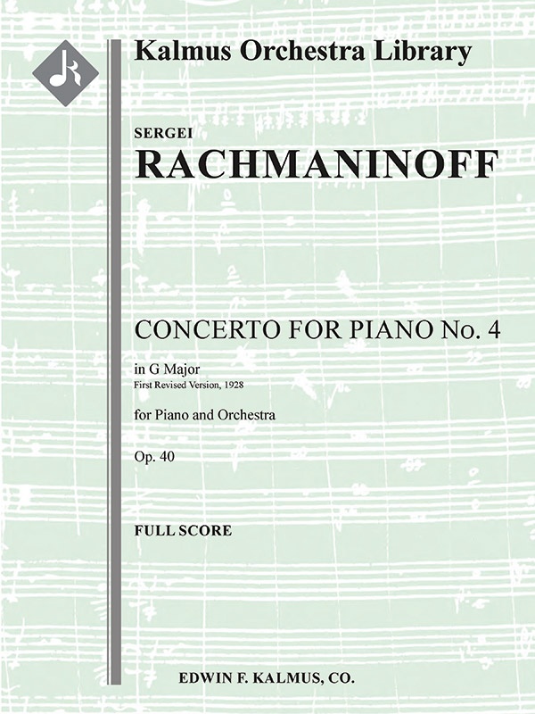 Concerto For Piano No. 4 In G Minor, Op. 40 (First Revised Edition, 1928) Conductor Score