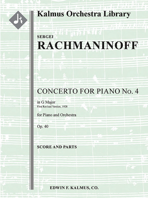 Concerto For Piano No. 4 In G Minor, Op. 40 (First Revised Edition, 1928) Conductor Score & Parts