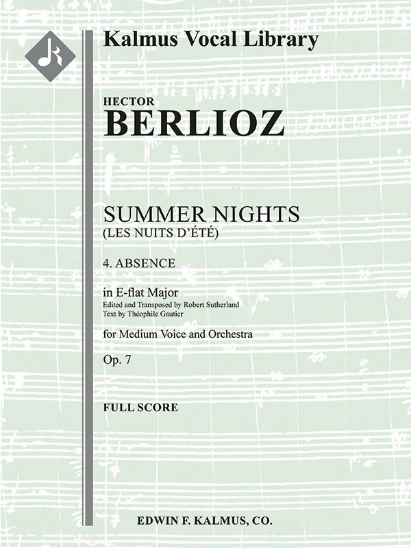 Summer Nights, Op. 7 (Les Nuits D'ete): 4. Absence (Transposed In Eb) Full Score