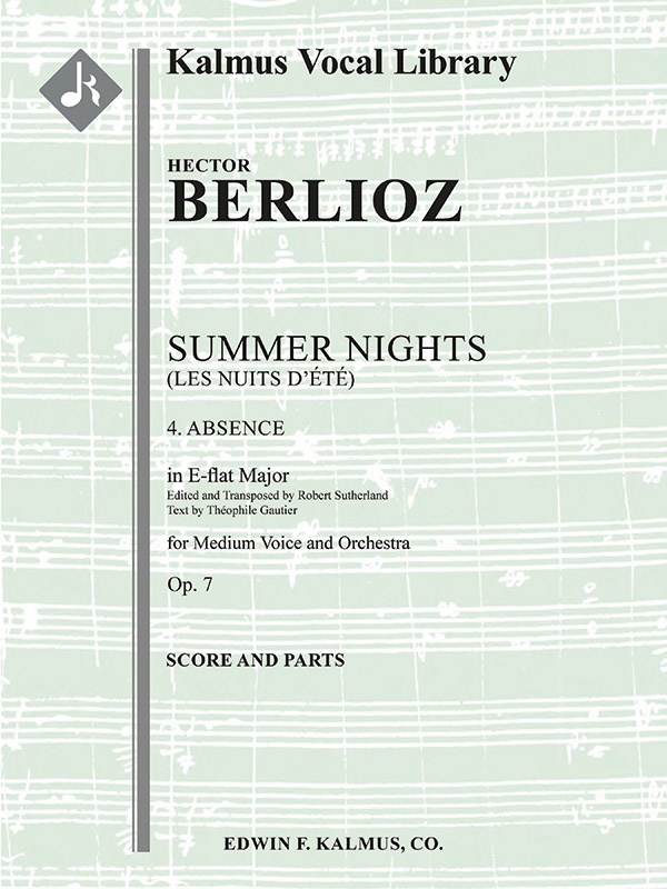 Summer Nights, Op. 7 (Les Nuits D'ete): 4. Absence (Transposed In Eb) Score And Parts
