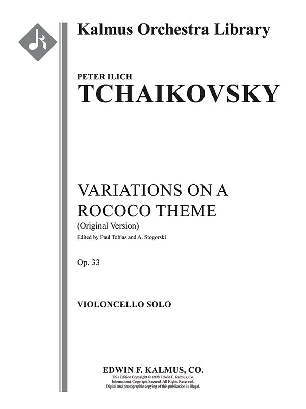Variations On A Rococo Theme, Op. 33 (Original Version) Solo Part
